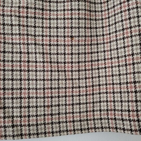Vintage Savannah Wool Blend Mini Skirt Plaid Neutral 6P - Picture 5 of 9